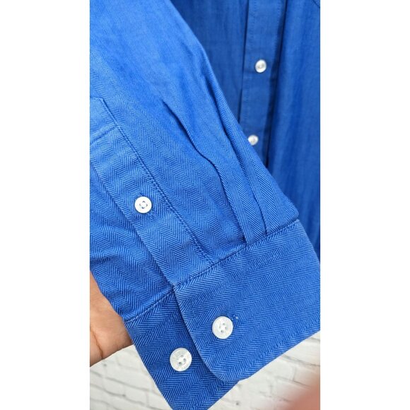 Disney Parks Button Up Shirt Men Mickey Mouse Logo Herringbone Disneyland Resort - Picture 5 of 7